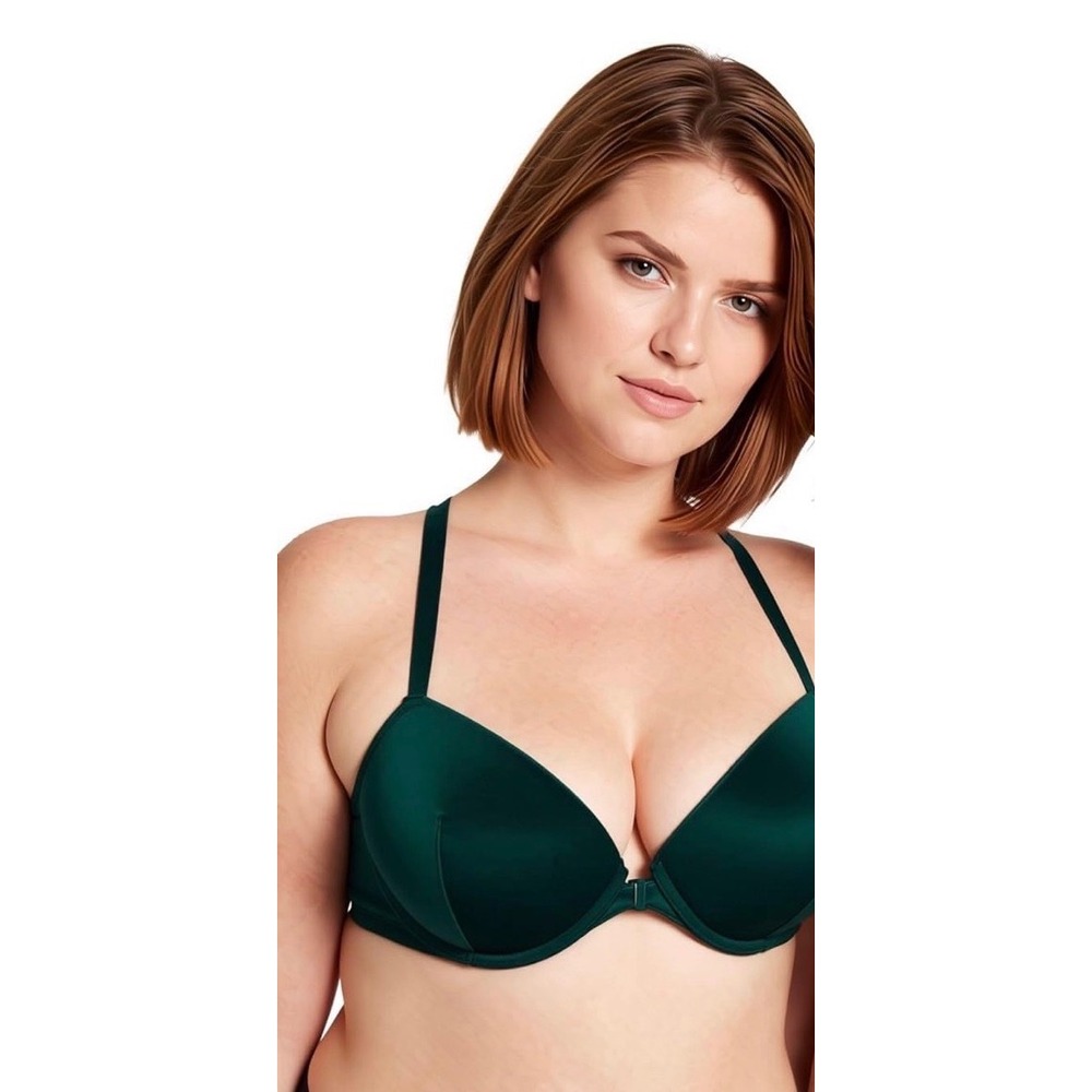 New Curve Muse Woman Push Up Add‎ 1.5 Cup Underwire Halter Front Close Bra 34DDD